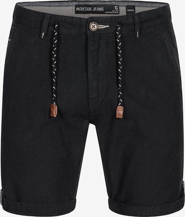 Pantalon chino INDICODE JEANS en noir : devant