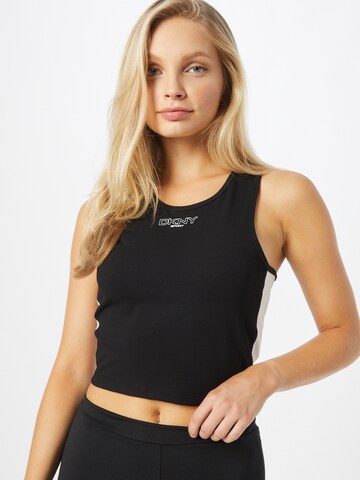 DKNY Performance Sports Top 'COLORBLOCK CROPPED TANK' in Black: front