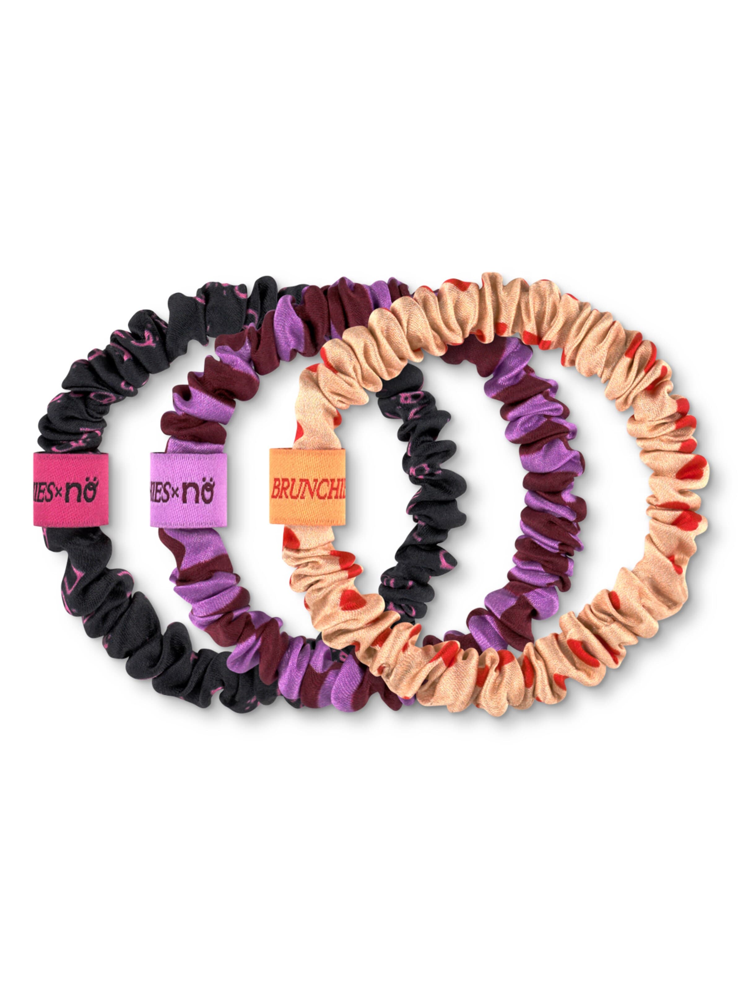 BRUNCHIES® Hair jewelry 'Co-Creation BRUNCHIES® x NÖ by Love It Green – 3er Set aus 100 % Maulbeerseide für absolute Haarliebe' in Orange: front