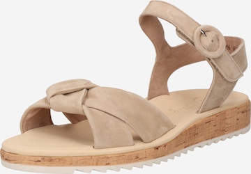 Paul Green Strap Sandals in Beige: front