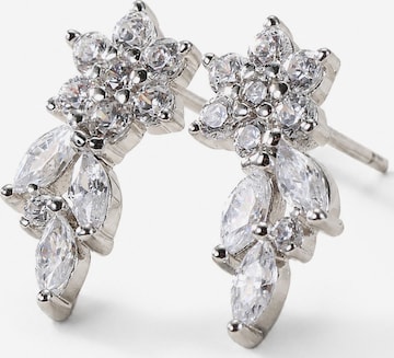 Hey Happiness - Pendientes 'Petal Drape Climber' en plata: frente
