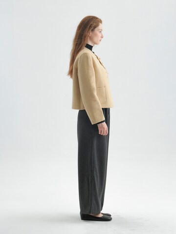 TorWeit Knit Cardigan 'Wool-Blend Coat Short' in Beige