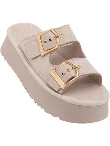 Limoya Mules 'Jenet' in Beige: front