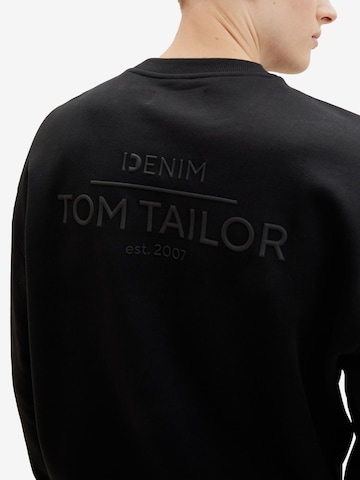 TOM TAILOR DENIM Sweatshirt in Schwarz