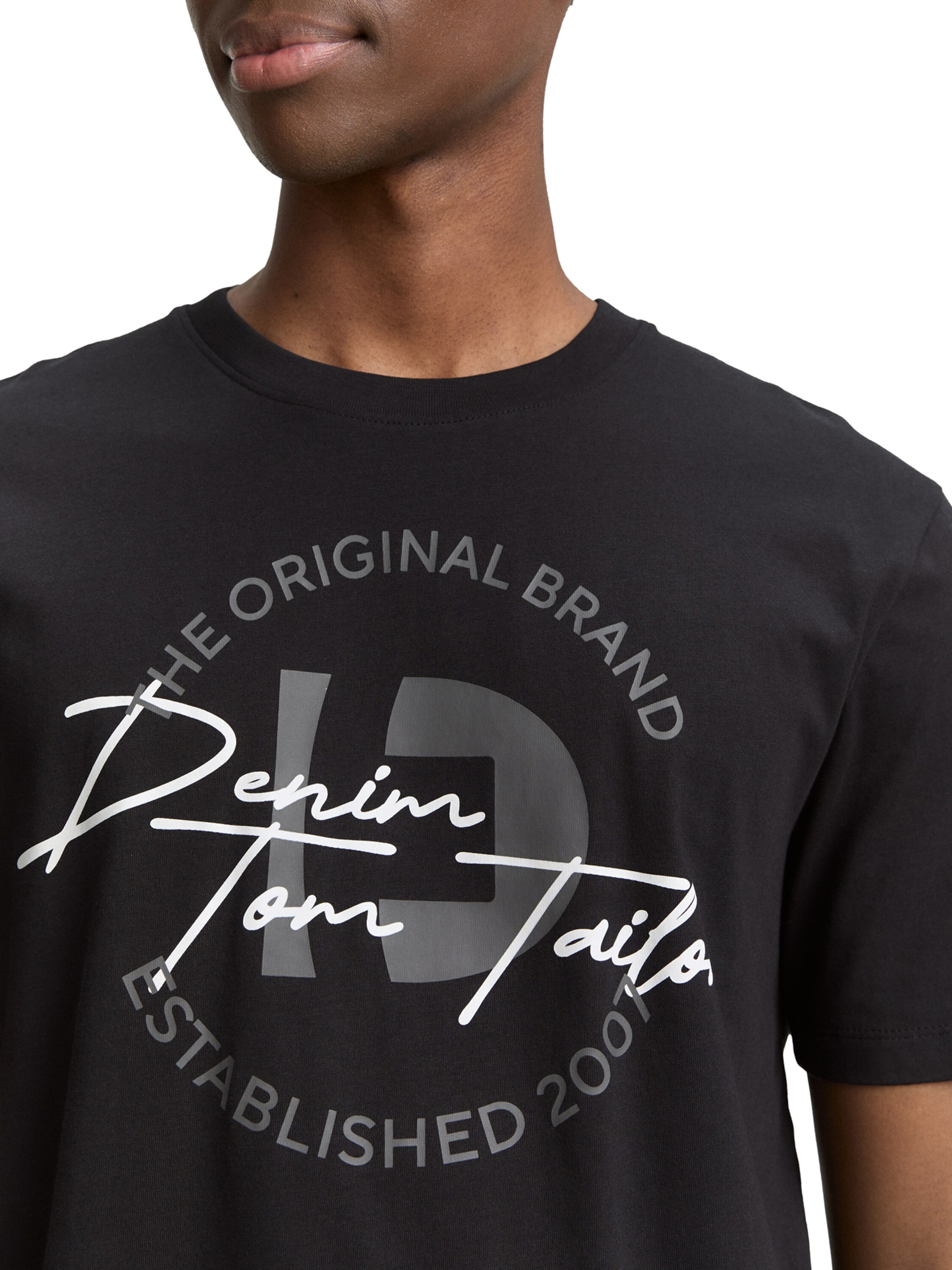 TOM TAILOR DENIM T-Shirt in Schwarz