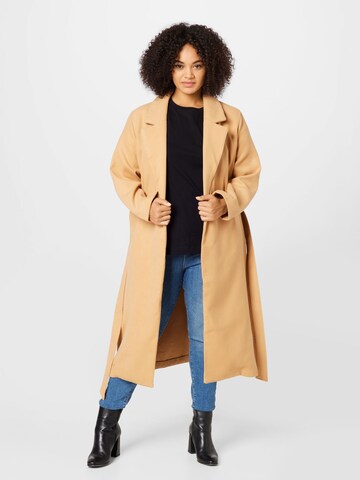 ABOUT YOU Curvy Between-Seasons Coat 'Vanessa' in Beige