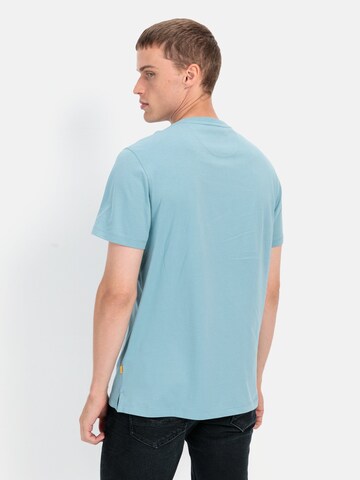 CAMEL ACTIVE Kurzarm Henley in Blau