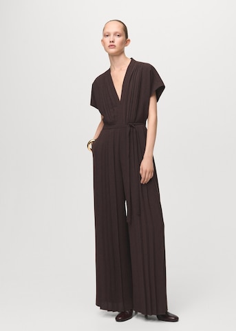 MANGO Jumpsuit 'Pleated' in Brown