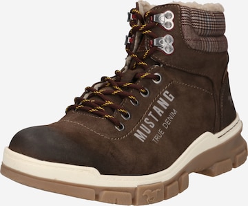 MUSTANG Lace-Up Boots in Brown: front