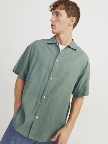 JACK & JONES Comfort fit Button Up Shirt 'Faro' in Green