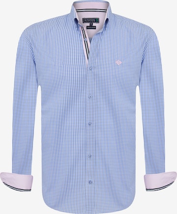 Coupe regular Chemise Sir Raymond Tailor en bleu : devant