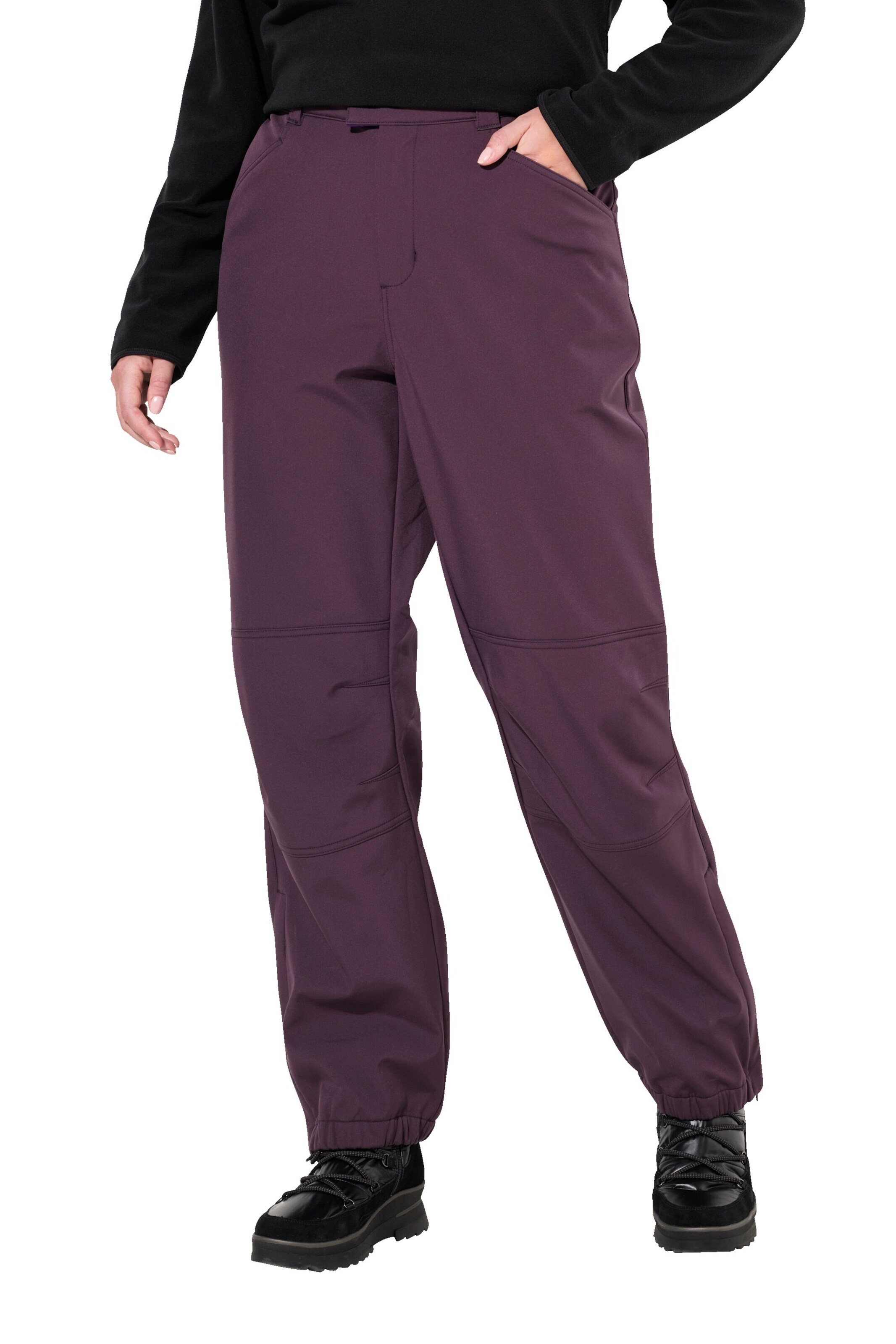 Ulla Popken Tapered Trousers in Purple: front