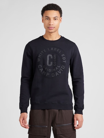 CAMP DAVID Sweatshirt in Black: front