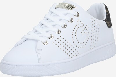 GUESS Låg sneaker 'RANVO' i choklad / orange / vit, Produktvy