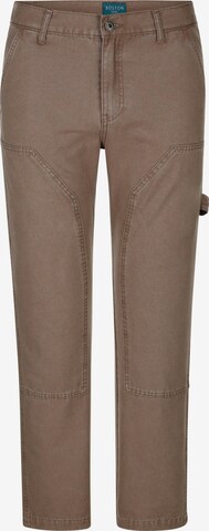 Coupe slim Pantalon chino Boston Park en beige : devant