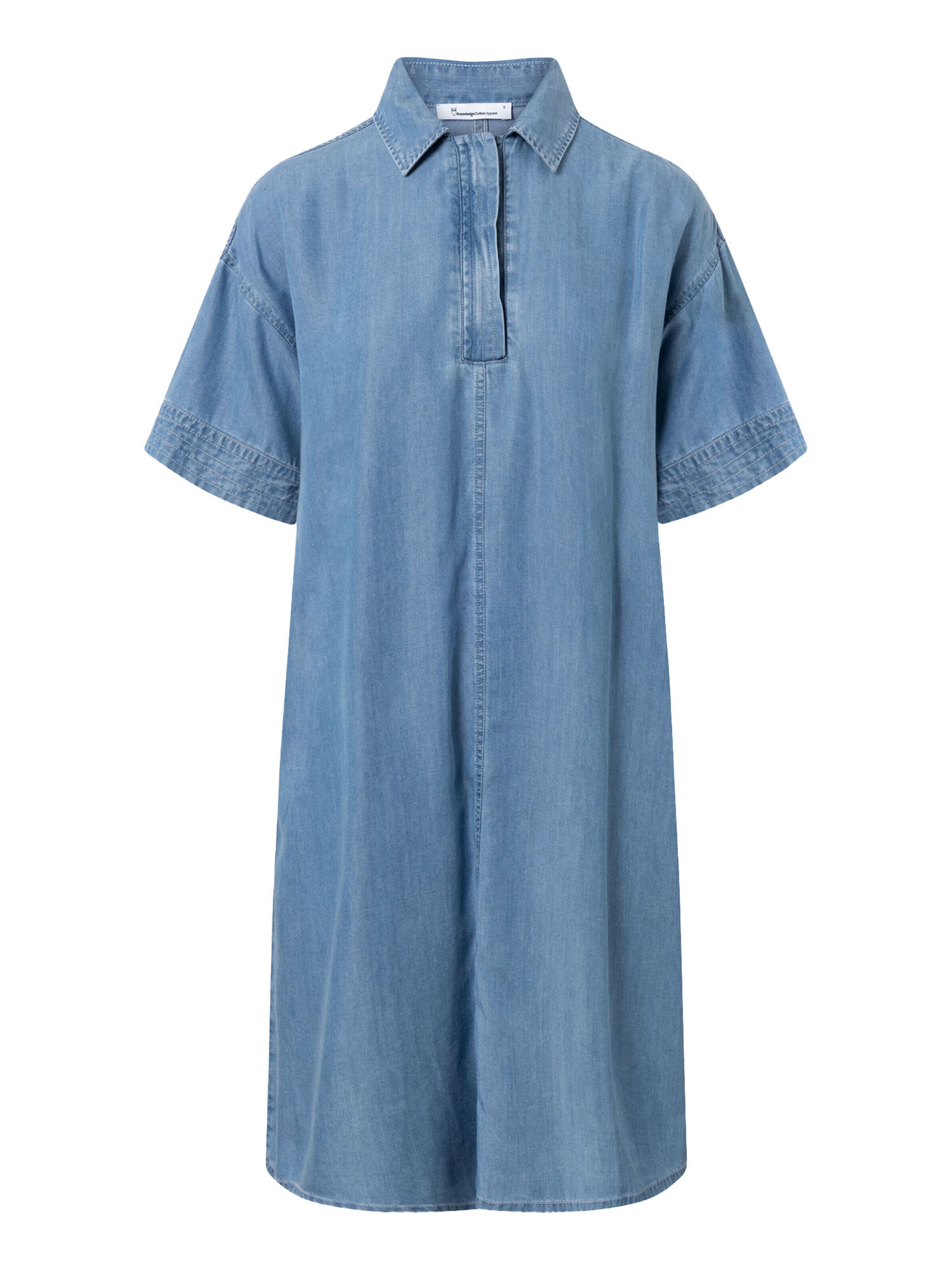 KnowledgeCotton Apparel Sommerkleid in Blau: Vorderseite