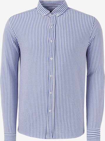 Buratti Slim fit Button Up Shirt in Blue: front