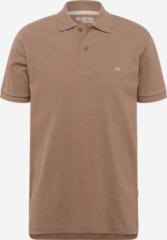 SELECTED HOMME Poloshirt 'Dante' in Braun: predná strana