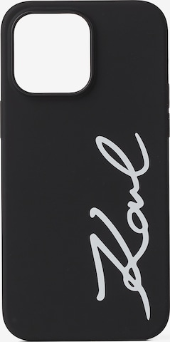 Karl Lagerfeld Θήκη κινητού τηλεφώνου 'Signature Logo iPhone 13 Pro Max' σε μαύρο: μπροστά