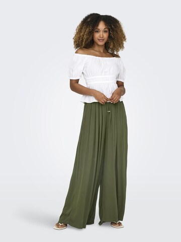 ONLY Wide leg Παντελόνι 'CHIARA' σε πράσινο