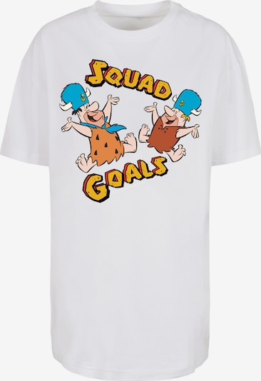 F4NT4STIC T-Shirt 'The Flintstones Squad Goals' in neonblau / braun / orange / weiß, Produktansicht