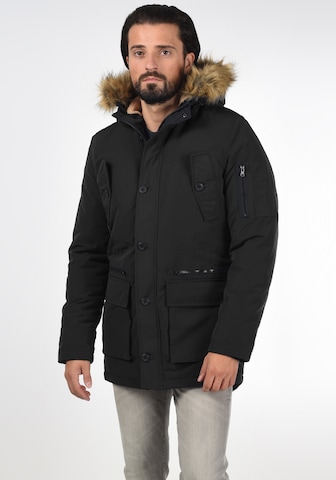 INDICODE JEANS Winterparka 'Ruffy' in Zwart: voorkant