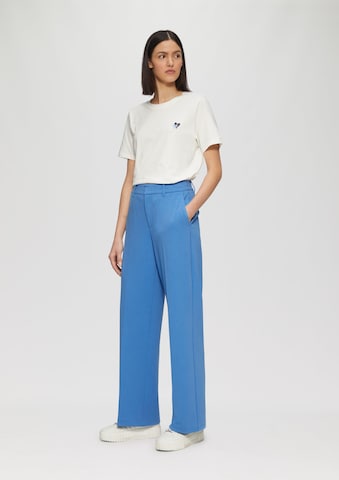 s.Oliver Wide leg Trousers with creases in Blue