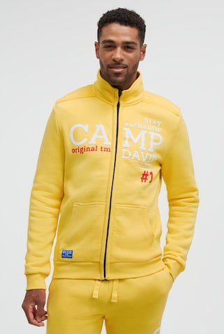 CAMP DAVID Zip-Up Hoodie in Yellow: front