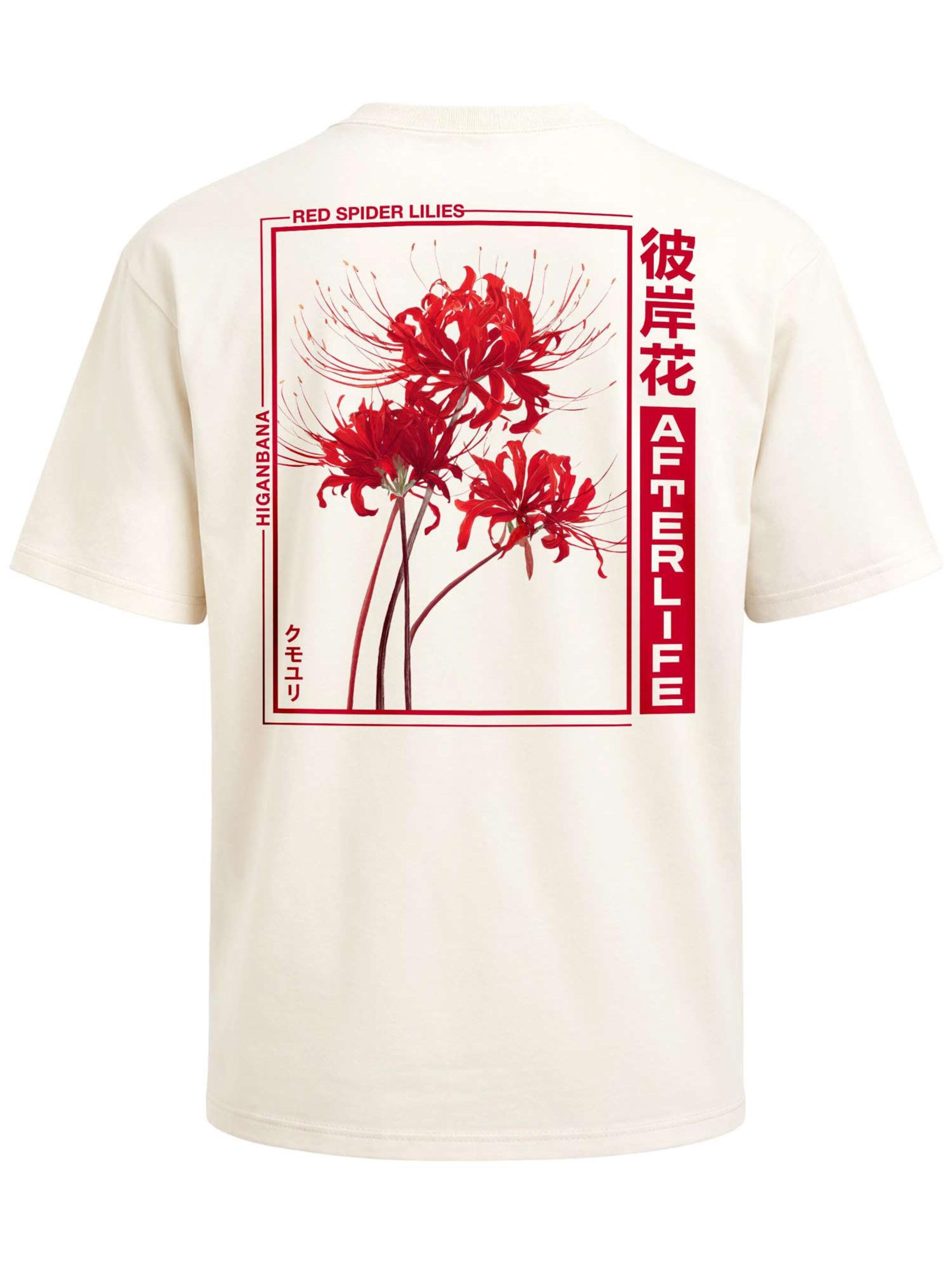 Neverless Shirt 'Spider Lilies' in Beige