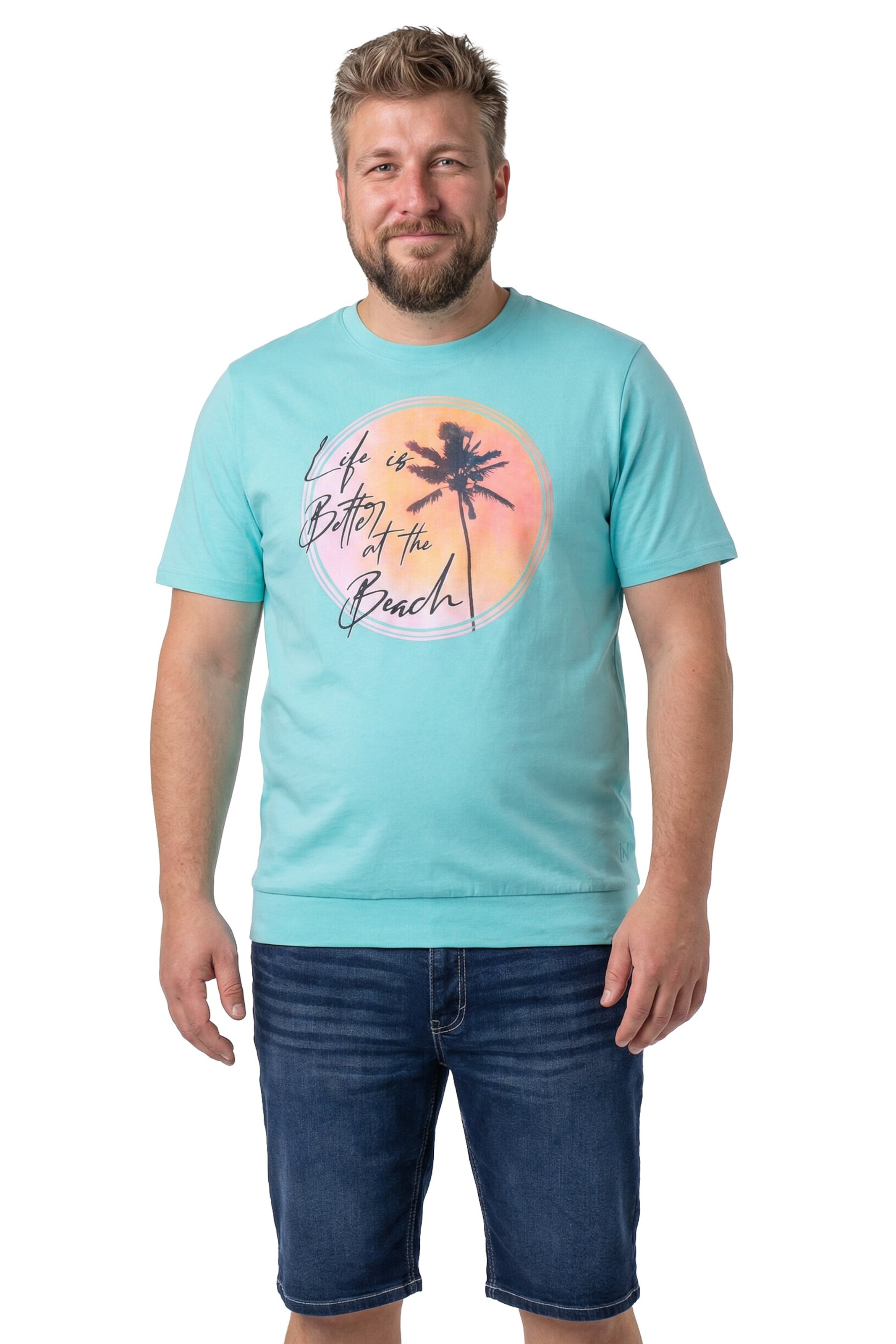 Men Plus T-Shirt in Blau: Vorderseite