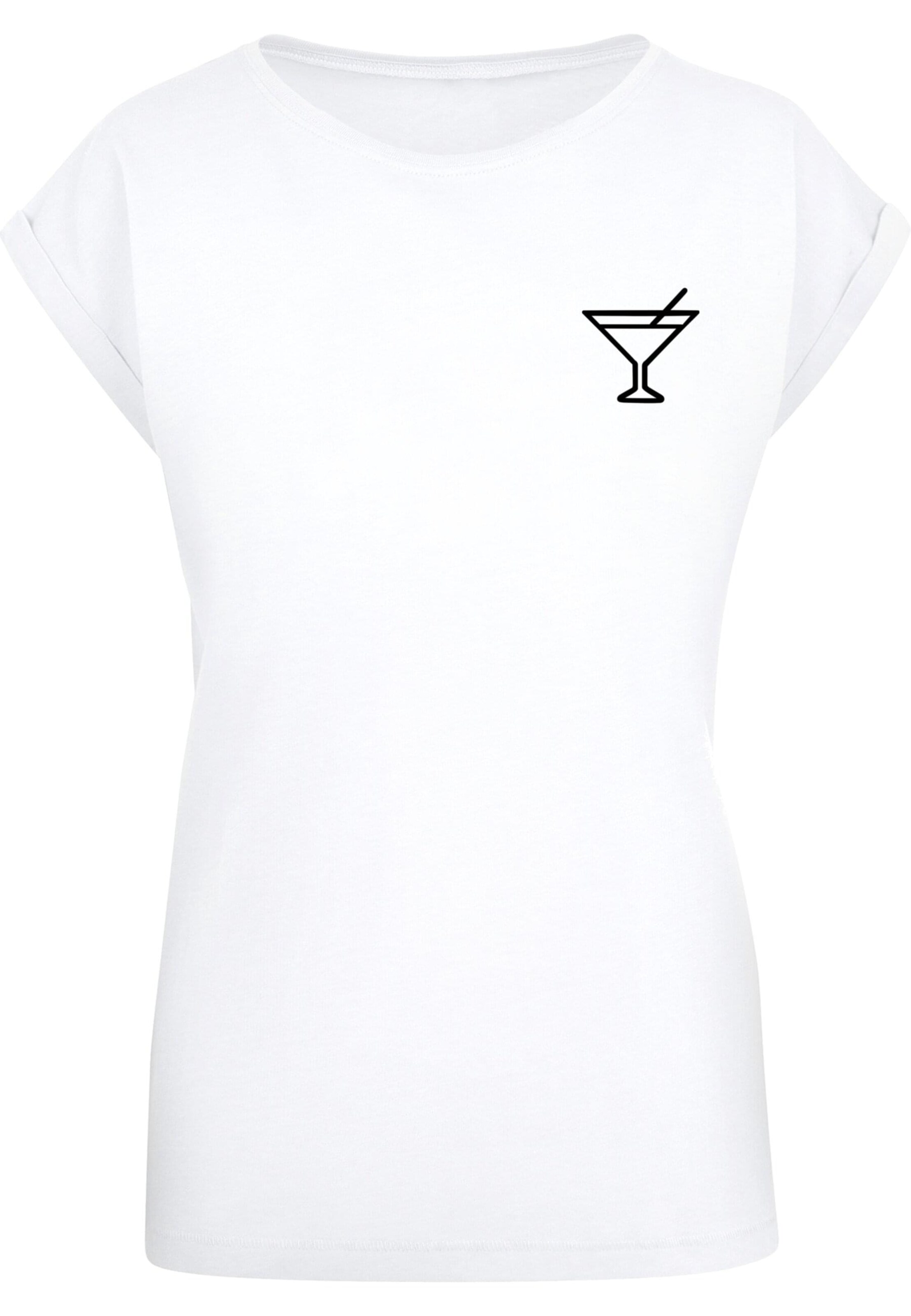 Merchcode Shirt 'Summer - Cocktail' in Wit: voorkant