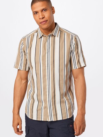 Coupe regular Chemise 'KETAN' Only & Sons en beige : devant