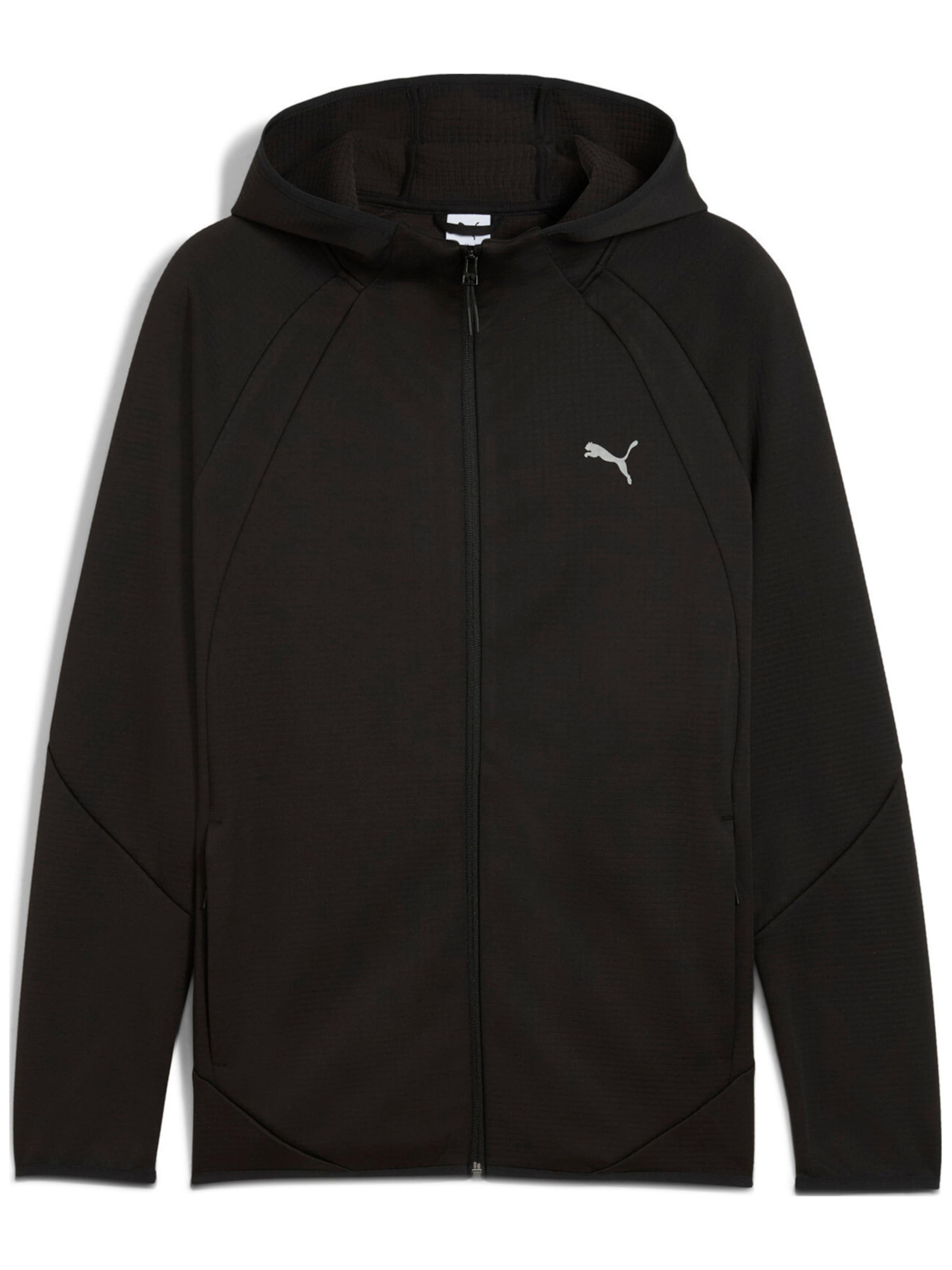 PUMA Chaqueta deportiva 'Puma Evostripe Warm Fz Hoodie' en M en negro, Vista del producto