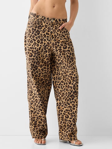 Bershka Loosefit Broek in Bruin