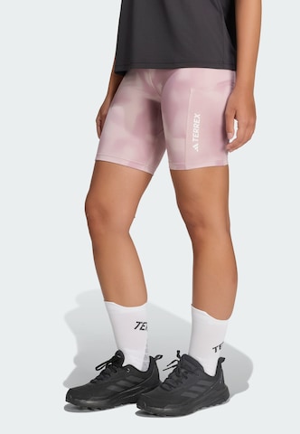 Skinny Pantalon outdoor 'Multi' ADIDAS TERREX en violet : devant