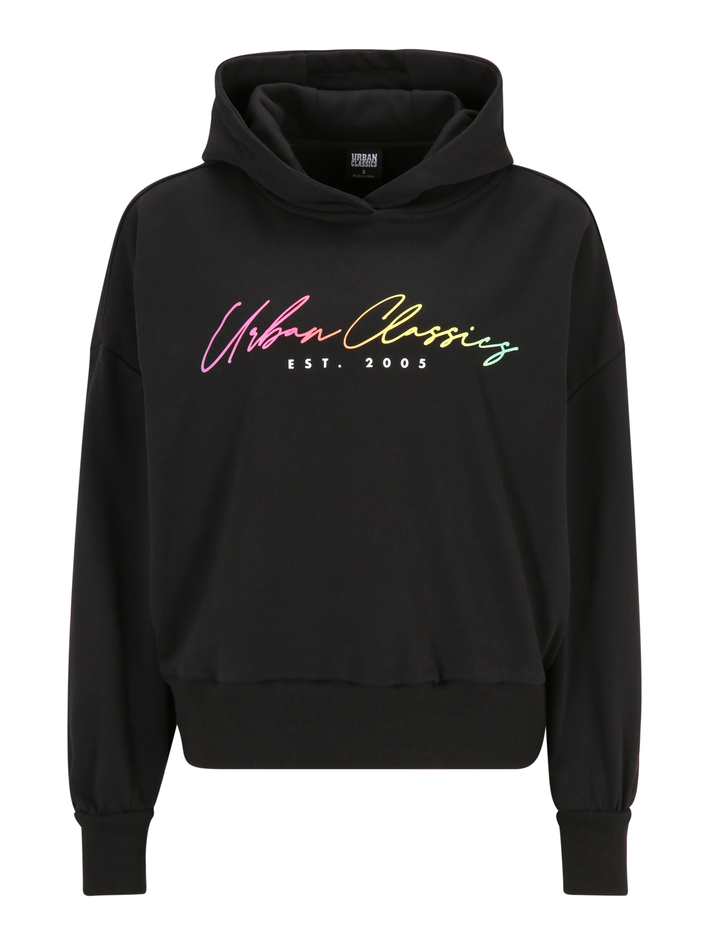 Bluză de molton de la Urban Classics pe negru: față