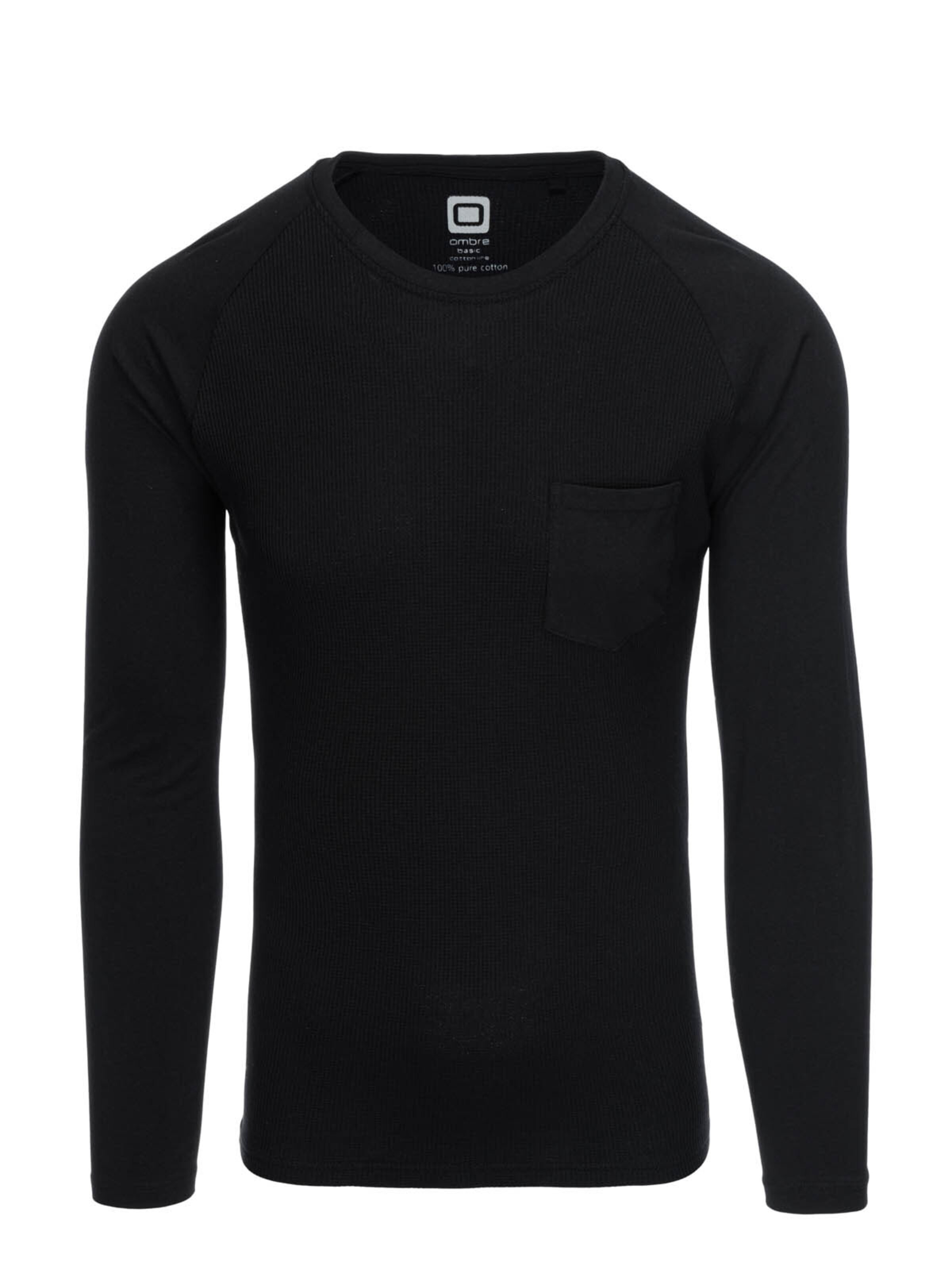 Ombre Shirt 'OM-LSCL-0109' in Black: front