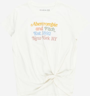 Abercrombie & Fitch Тениска в бяло: отпред