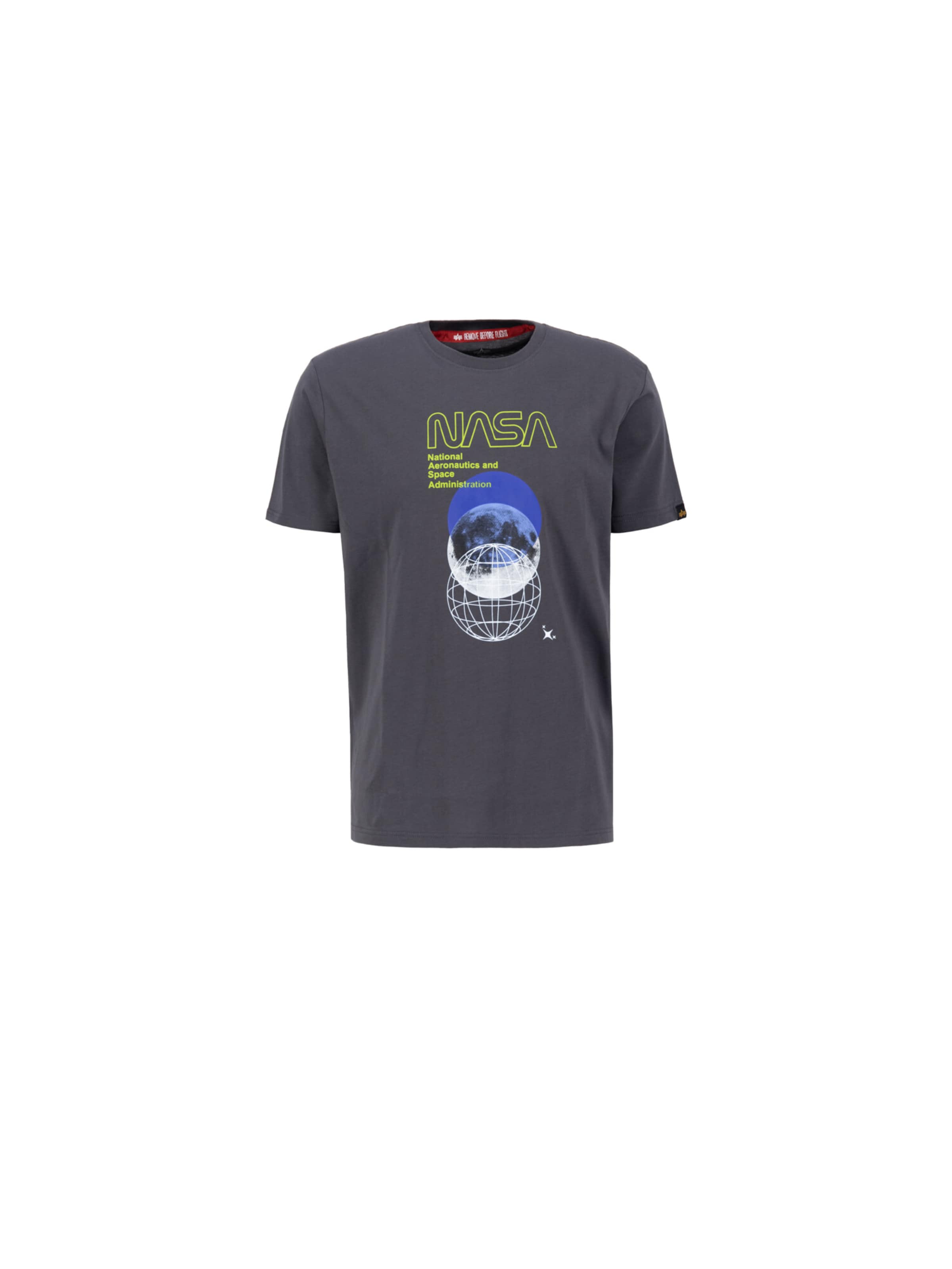 ALPHA INDUSTRIES Shirt 'NASA Orbit' in Grey: front