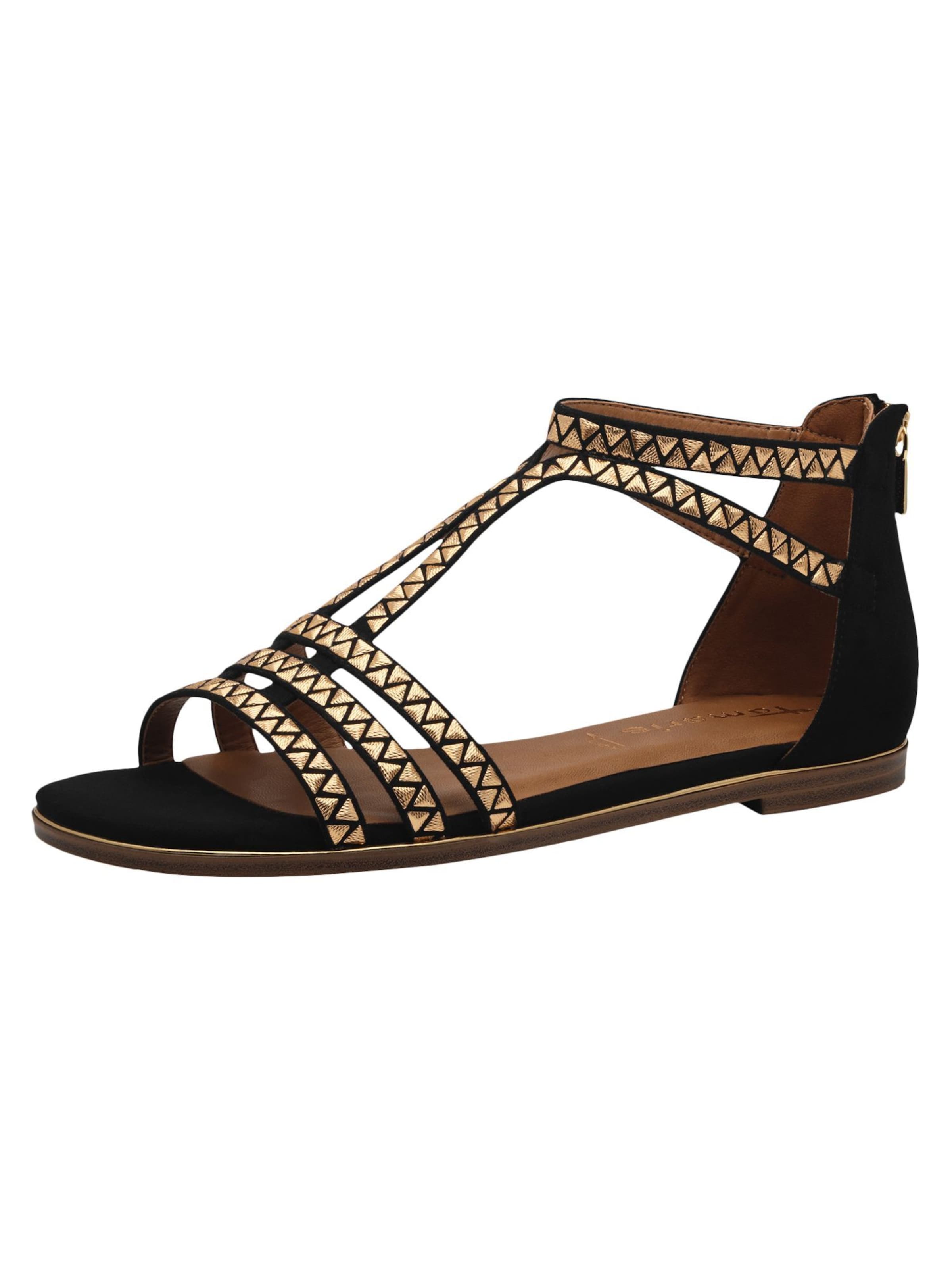 Sandales à lanières Tamaris en or : devant