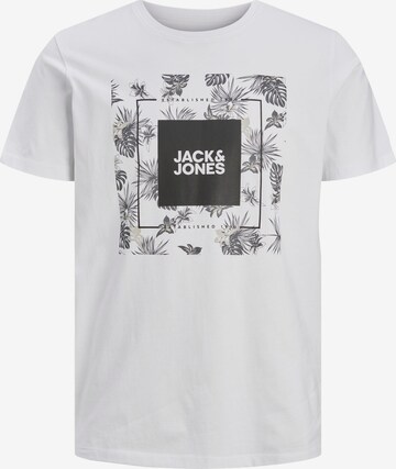 balts JACK & JONES T-Krekls 'TROPICANA': no priekšpuses