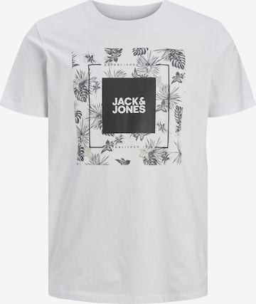 JACK & JONES Tričko 'TROPICANA' – bílá: přední strana