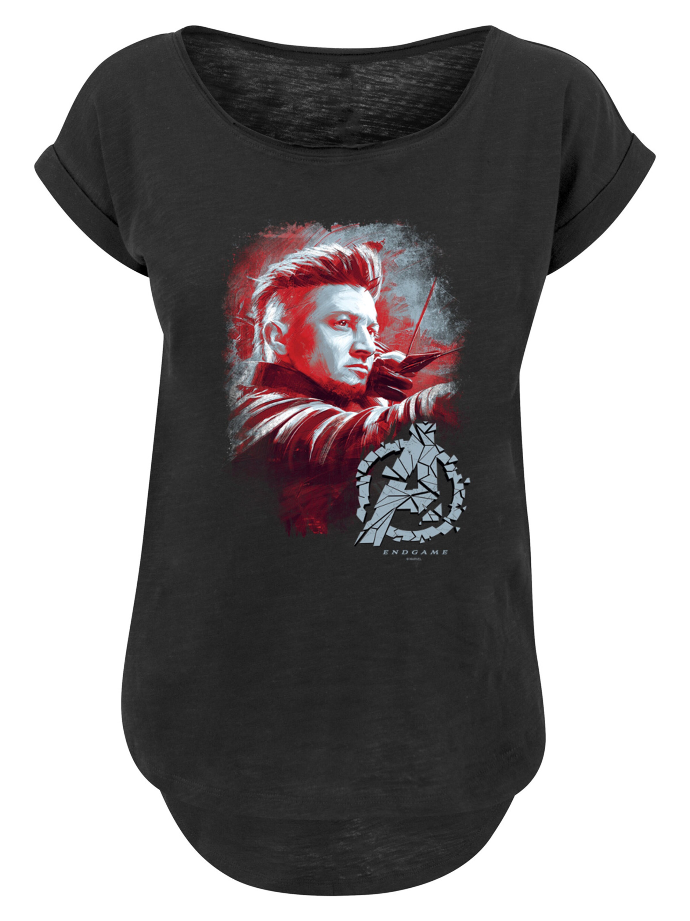 T-shirt 'Marvel Avengers Endgame Hawkeye Brushed' F4NT4STIC en noir : devant