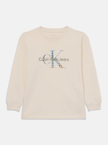 Calvin Klein Shirt 'FLLED IN MONOLOGO LS TEE' in Beige: Vorderseite