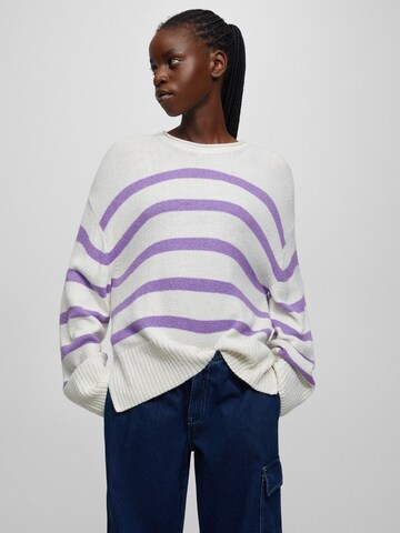 Pull&Bear Sweter w kolorze fioletowy: przód