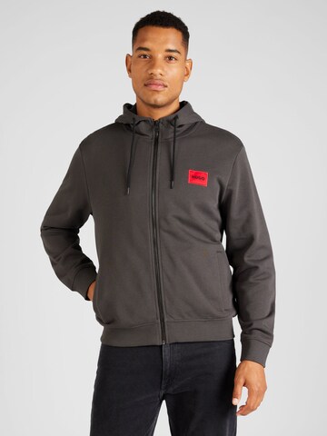 HUGO Sweat jacket 'Daple' in Grey: front