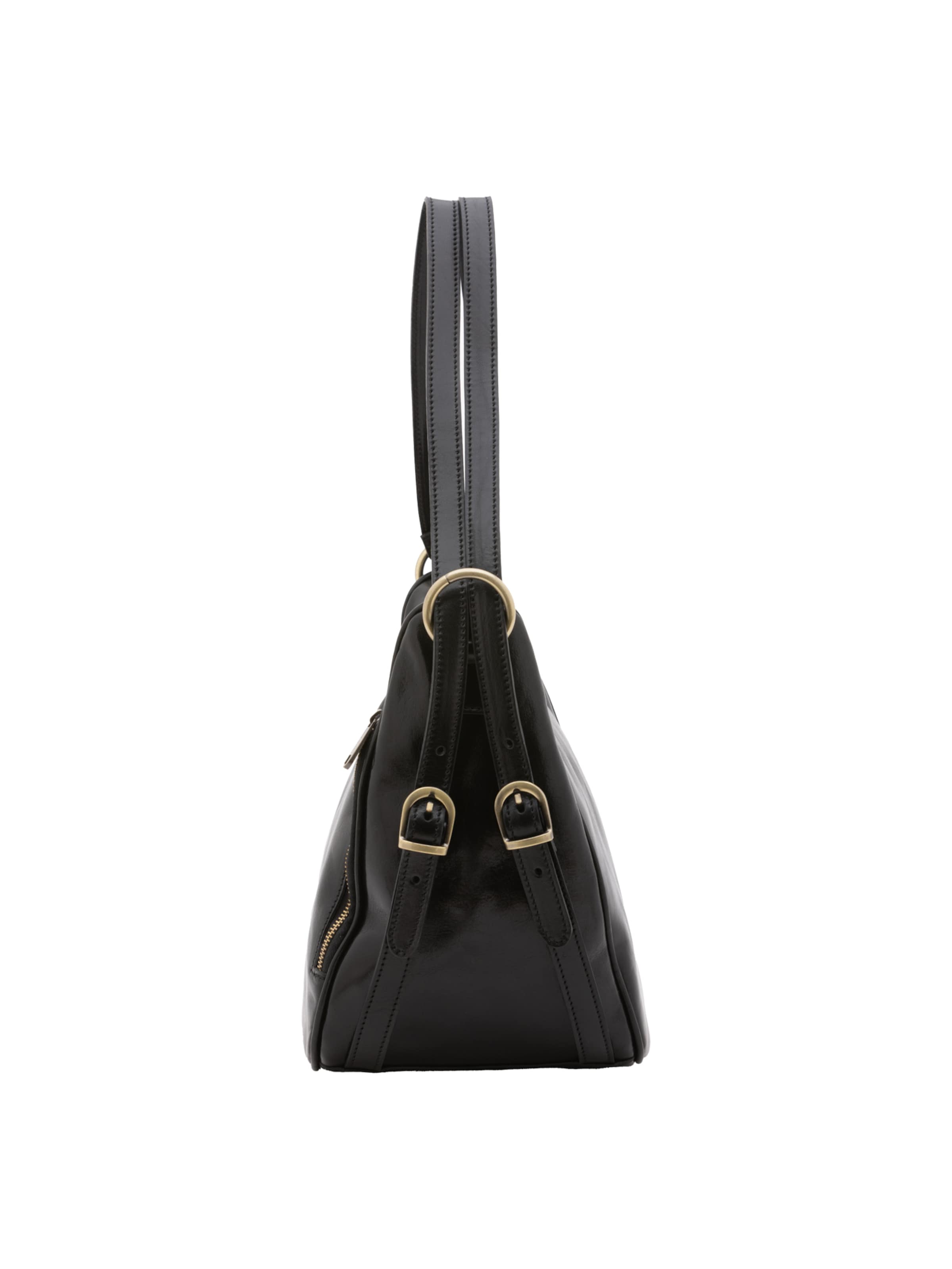 Borsa a spalla 'Borsa a Spalla Donna Vera Pelle Vacchetta - Chiusura Zip' di I Fratelli in nero