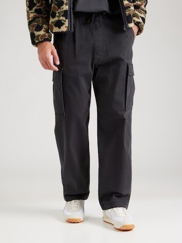 HOLLISTERLoosefit Cargo hlače - crna boja: prednji dio