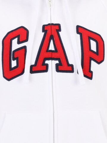 Gap Petite Zip-Up Hoodie 'HERITAGE' in White