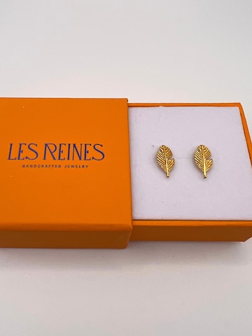 Les Reines Oorbellen 'Petite Plume' in Goud